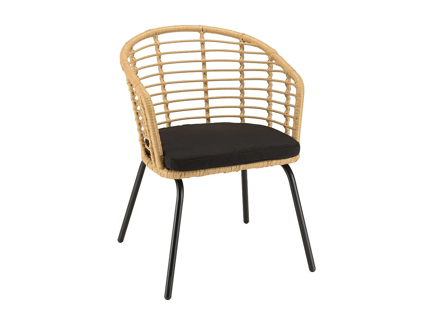 MALO - Lot de 2 fauteuils en rotin synthétique couleur naturelle