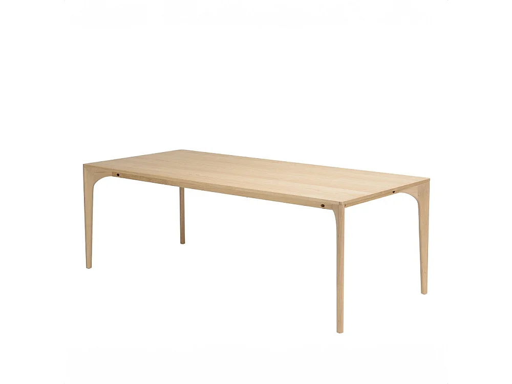 MAXENCE - Table à manger rect. 220x100cm pieds en bois de chêne massif