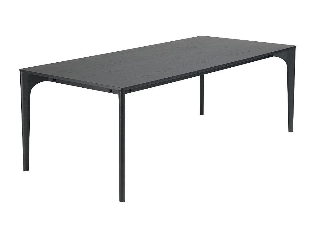 MAXENCE - Table à manger rect. 220x100cm pieds en bois chêne noire