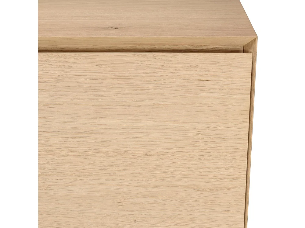 MAXENDRE - Buffet bois couleur naturelle 4 portes 6 étagères pieds noir