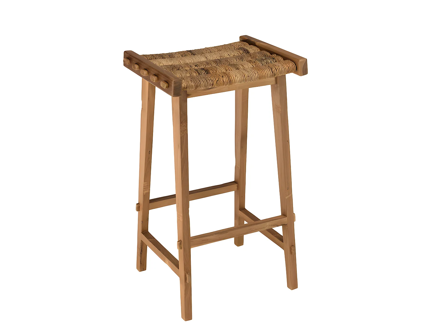 ALIDA - Tabouret haut assise en tissage naturel