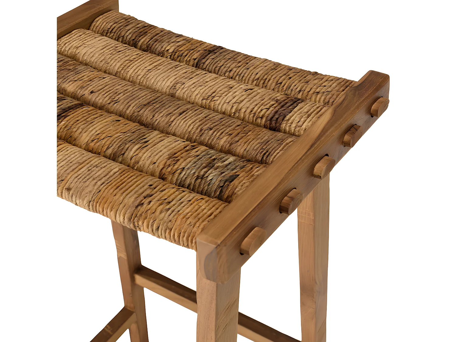 ALIDA - Tabouret haut assise en tissage naturel