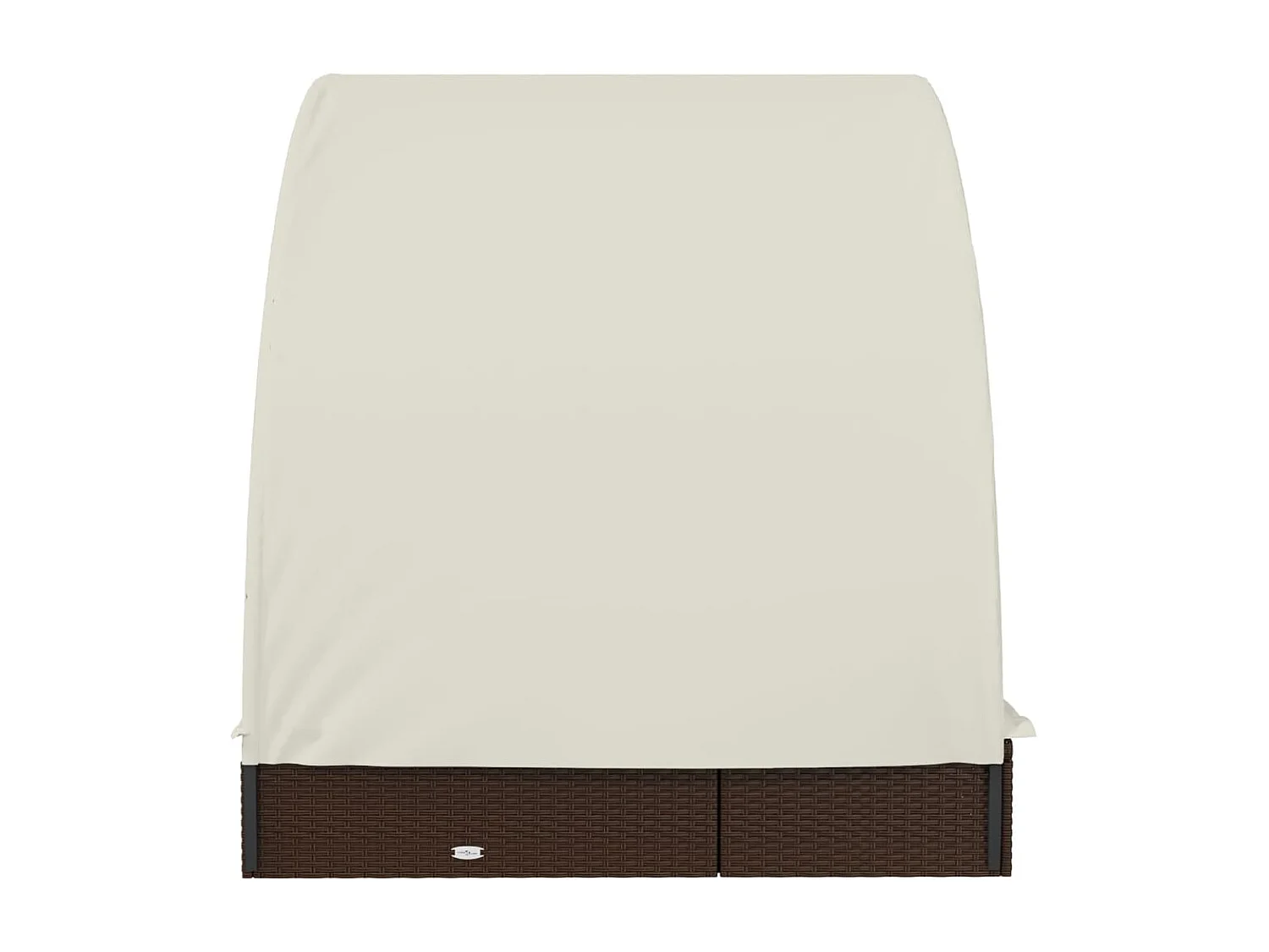 2-Personen-Sonnenliege mit Dach Braun 211x112x140 Poly Rattan