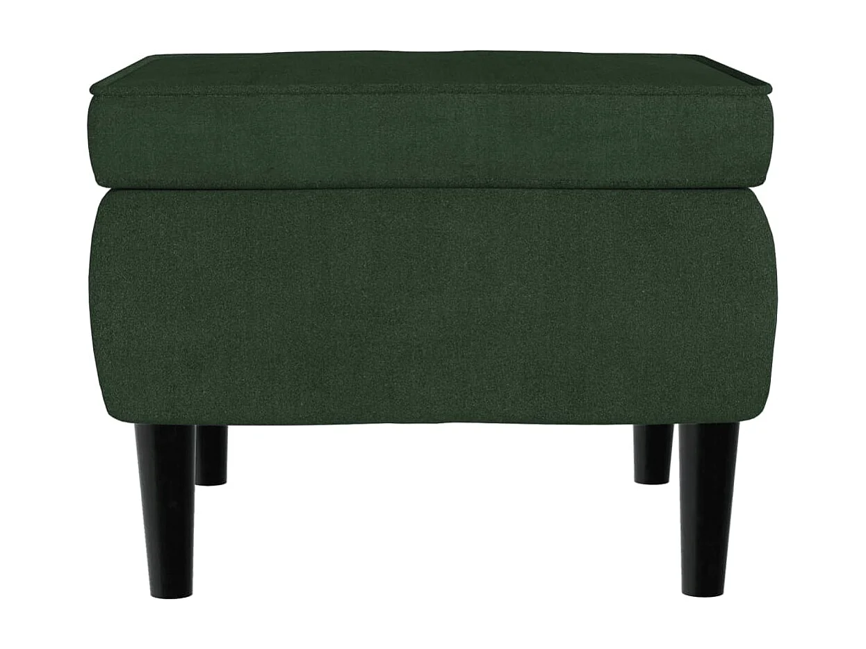 Poltrona Schienale ad Ala con Poggiapiedi Verde Scuro Velluto