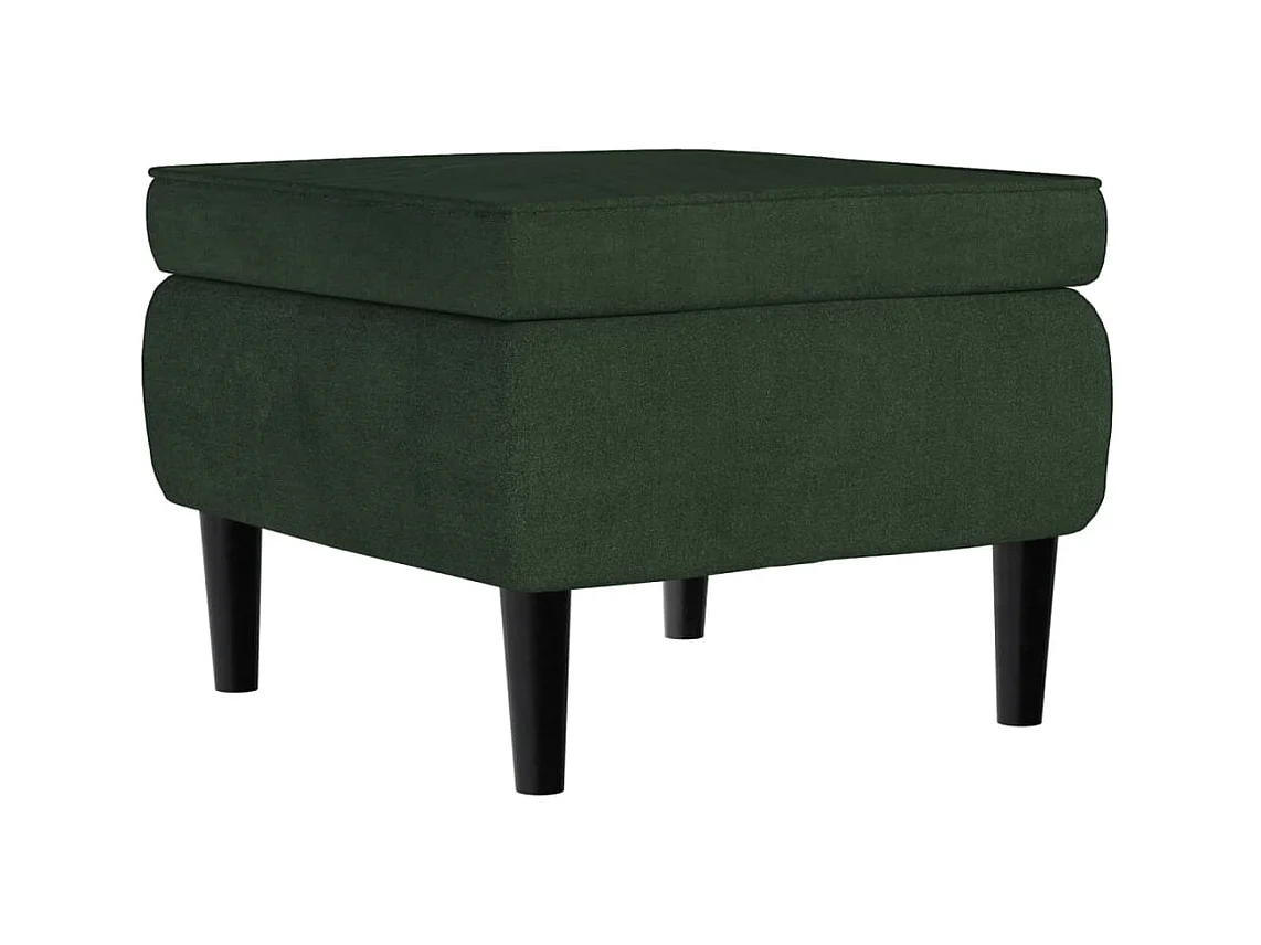 Sillón orejero y taburete de terciopelo verde oscuro