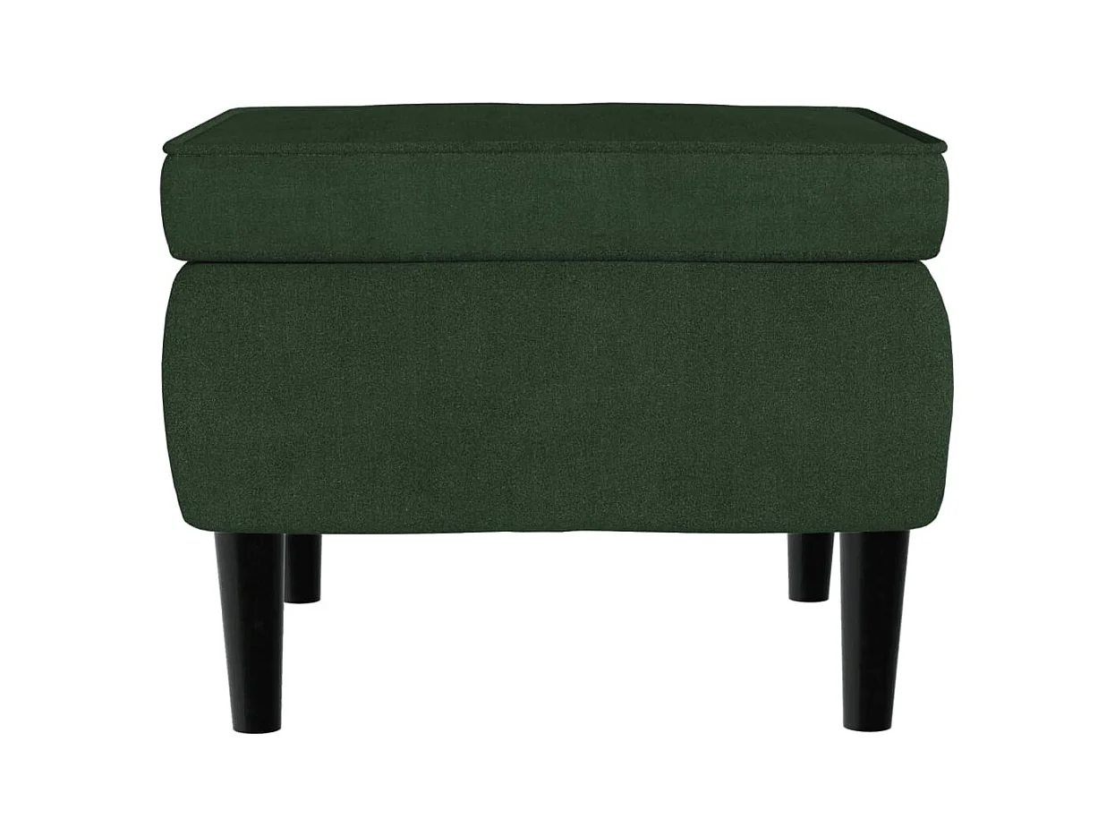 Sillón orejero y taburete de terciopelo verde oscuro