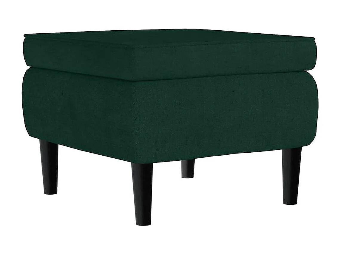 Sillón orejero y taburete de terciopelo verde oscuro