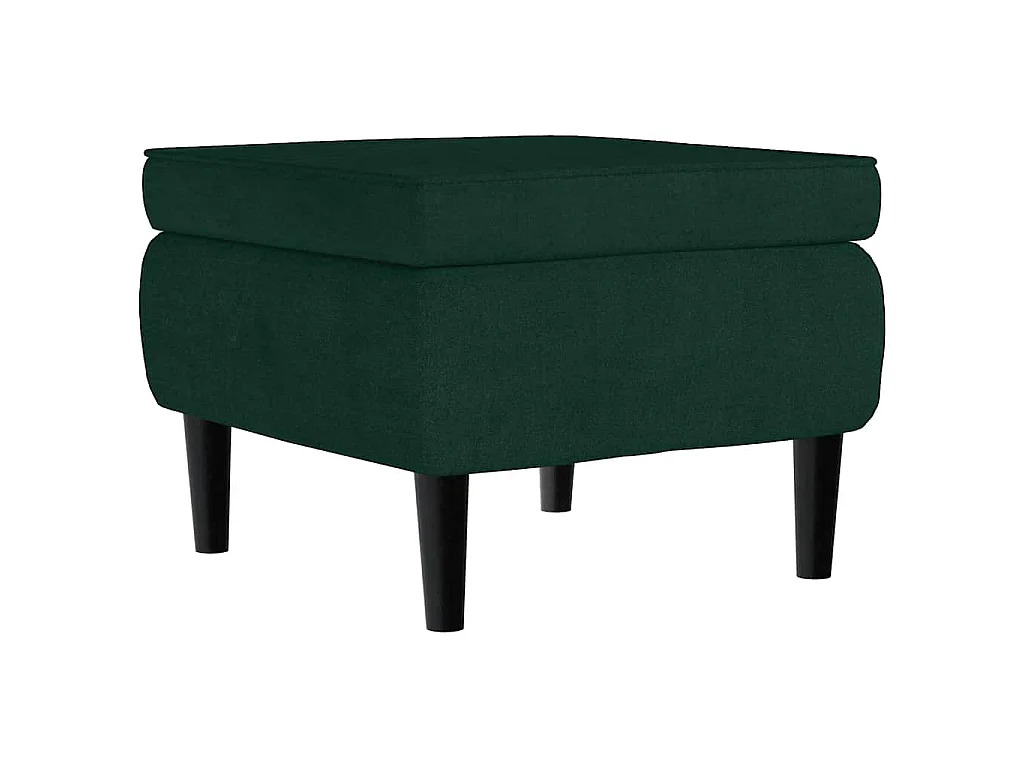 Sillón orejero y taburete de terciopelo verde oscuro
