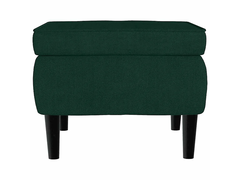 Sillón orejero y taburete de terciopelo verde oscuro