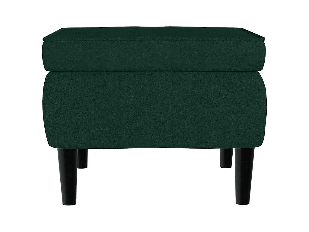 Fauteuil à oreilles avec tabouret vert foncé velours