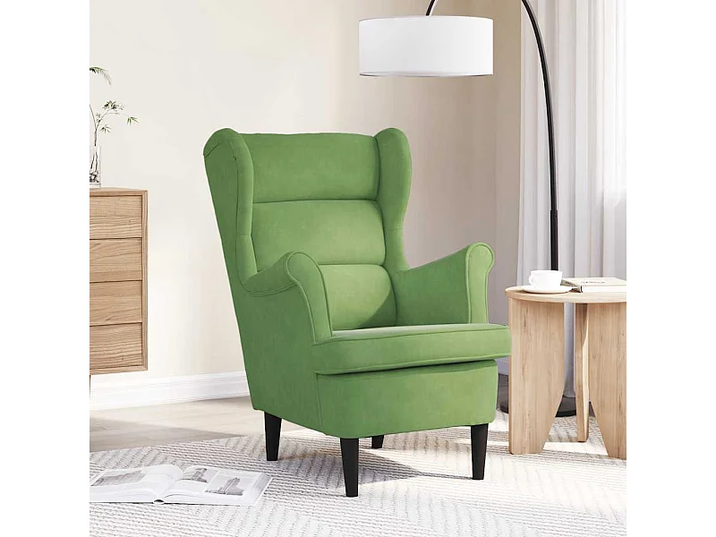 Fauteuil vert clair velours