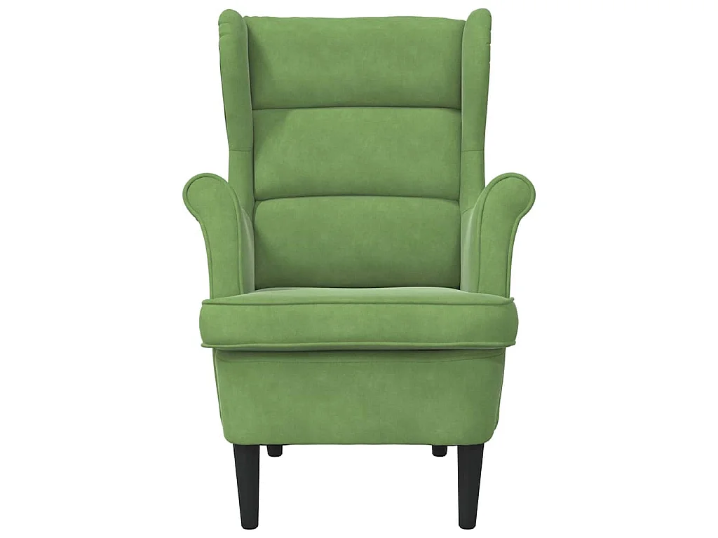 Fauteuil vert clair velours
