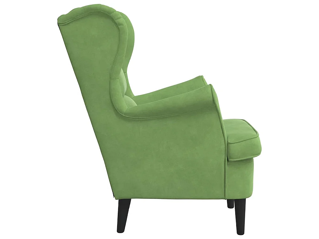 Fauteuil vert clair velours