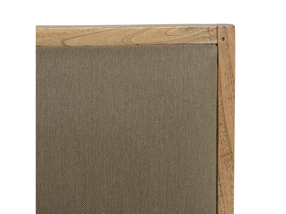 DAK - Fauteuil en bois de Mindi, assise en tissu kaki chiné