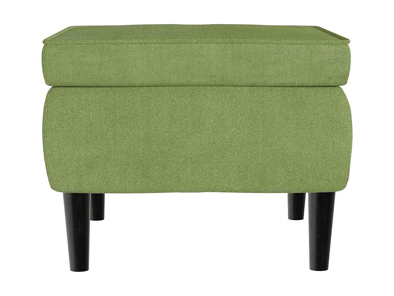 Fauteuil à oreilles avec tabouret vert clair velours