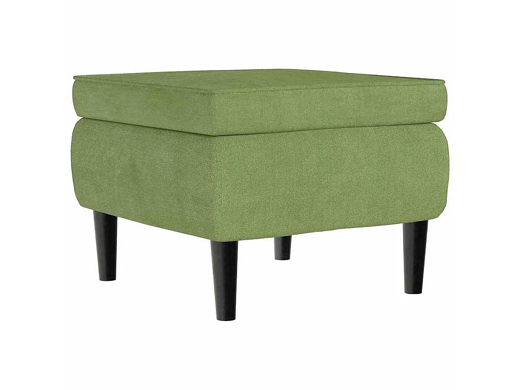 Sillón orejero y taburete de terciopelo verde claro