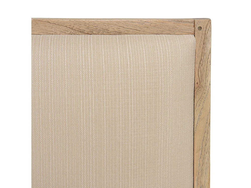 DAK - Fauteuil en bois de Mindi assise en tissu beige texturé