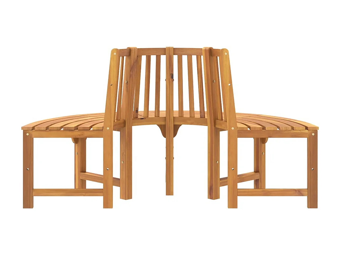 Banc demi-circulaire tour d'arbre Ø160cm bois massif eucalyptus