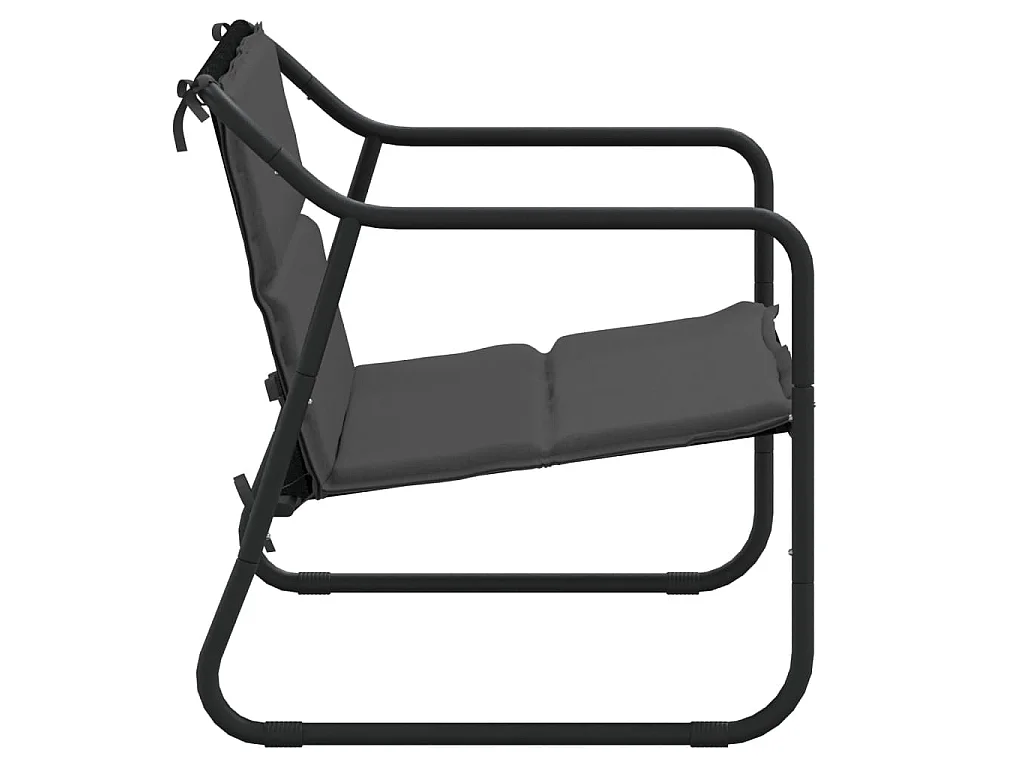 2-Sitzer Gartenbank mit Kissen Anthrazit Stahl