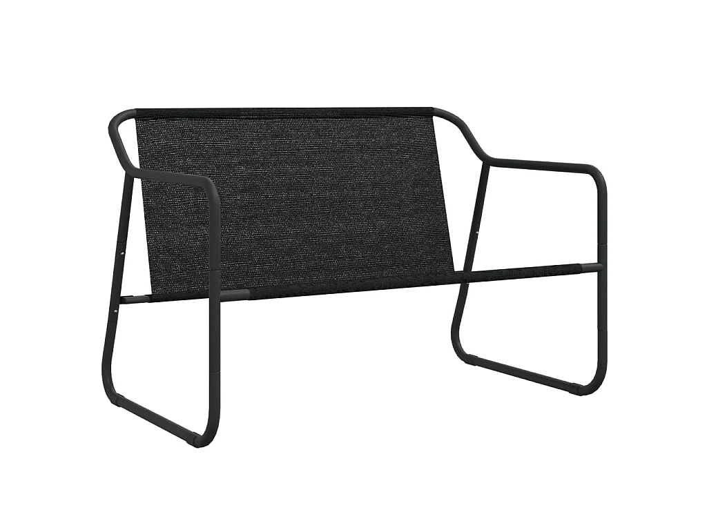 2-Sitzer Gartenbank mit Kissen Anthrazit Stahl