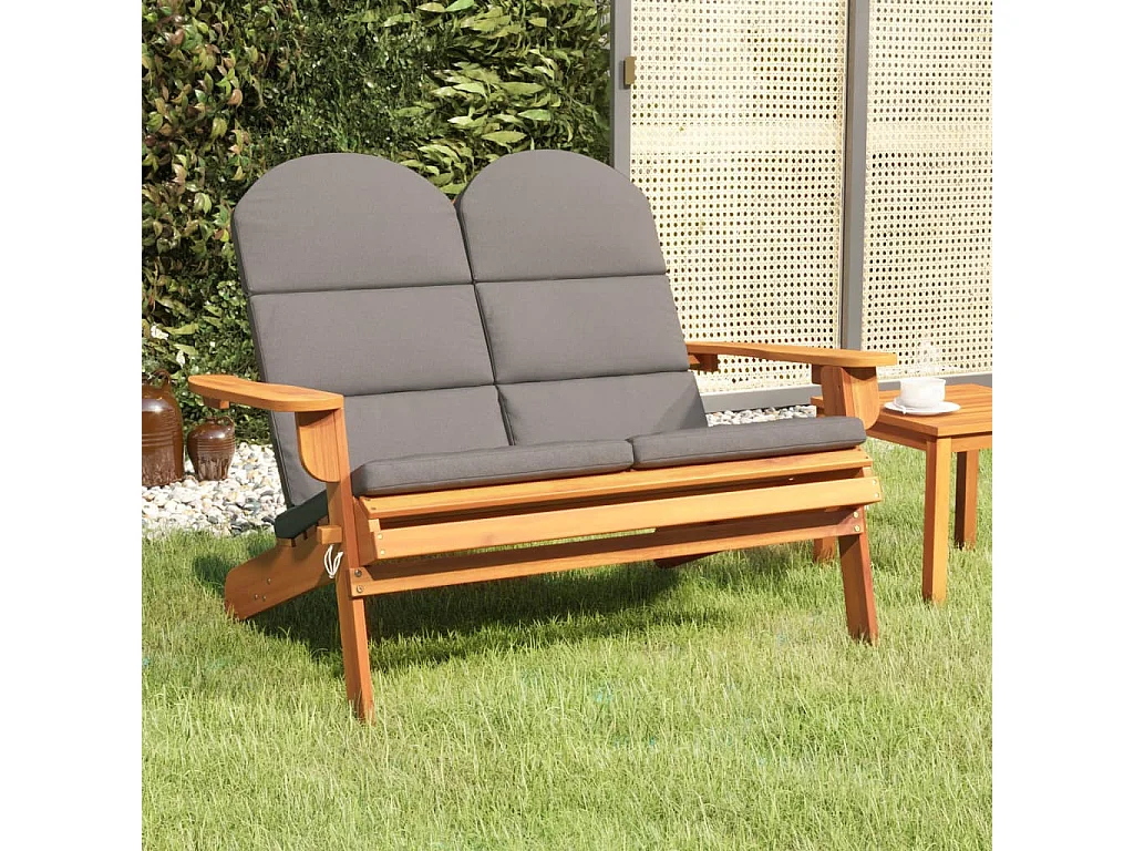 Tuinbank Adirondack met kussens 126 cm massief acaciahout