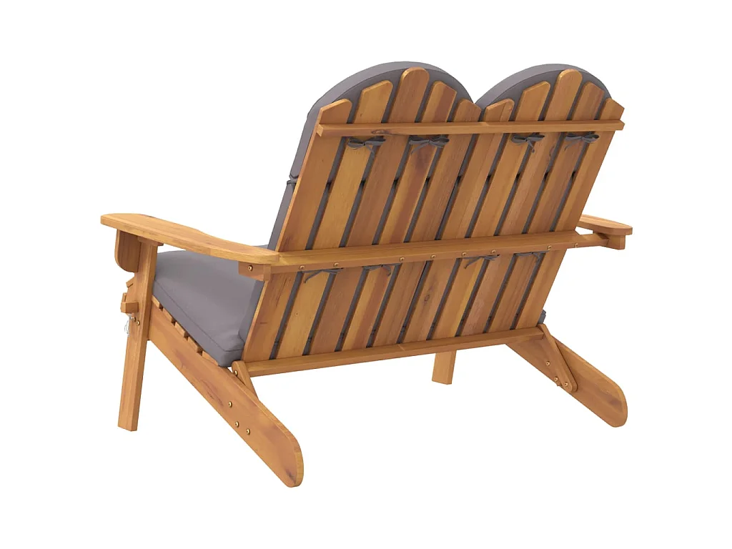 Panchina Giardino Adirondack Cuscini 126 cm Massello di Acacia