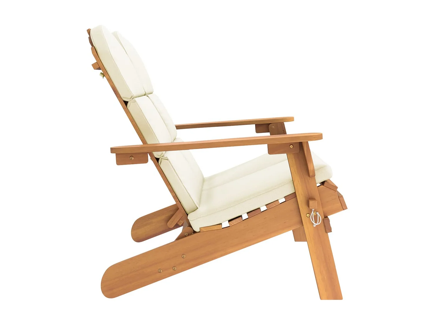 Banc de jardin Adirondack et coussins 126 cm bois massif acacia