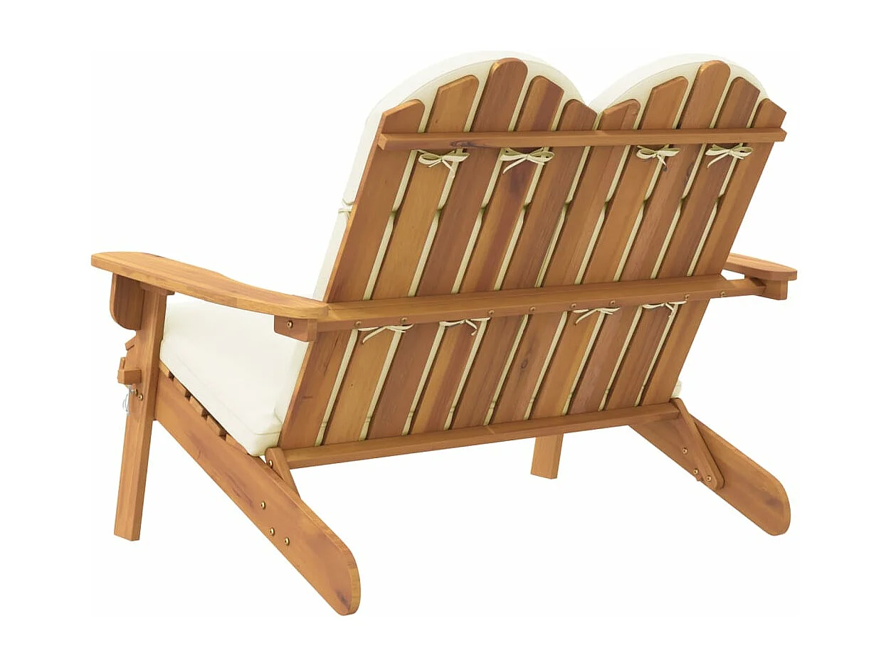 Tuinbank Adirondack met kussens 126 cm massief acaciahout
