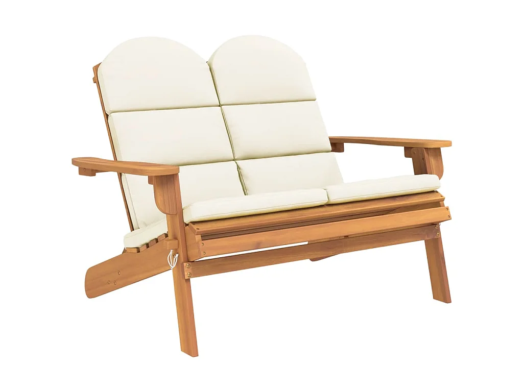 Panchina Giardino Adirondack Cuscini 126 cm Massello di Acacia