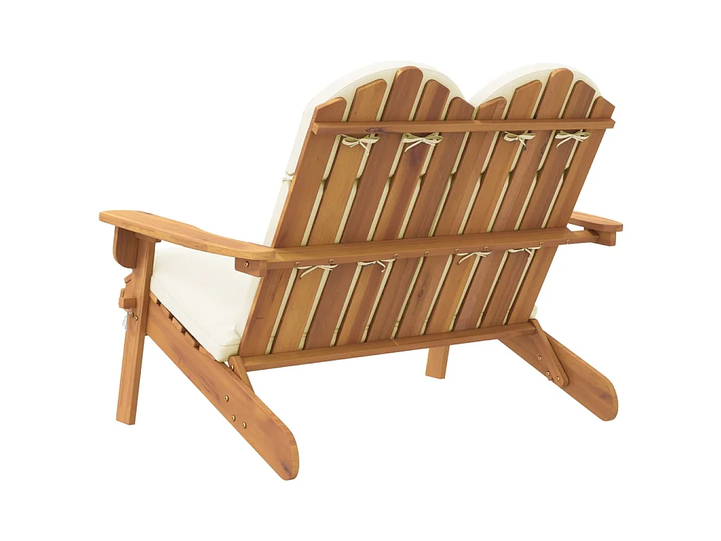 Panchina Giardino Adirondack Cuscini 126 cm Massello di Acacia