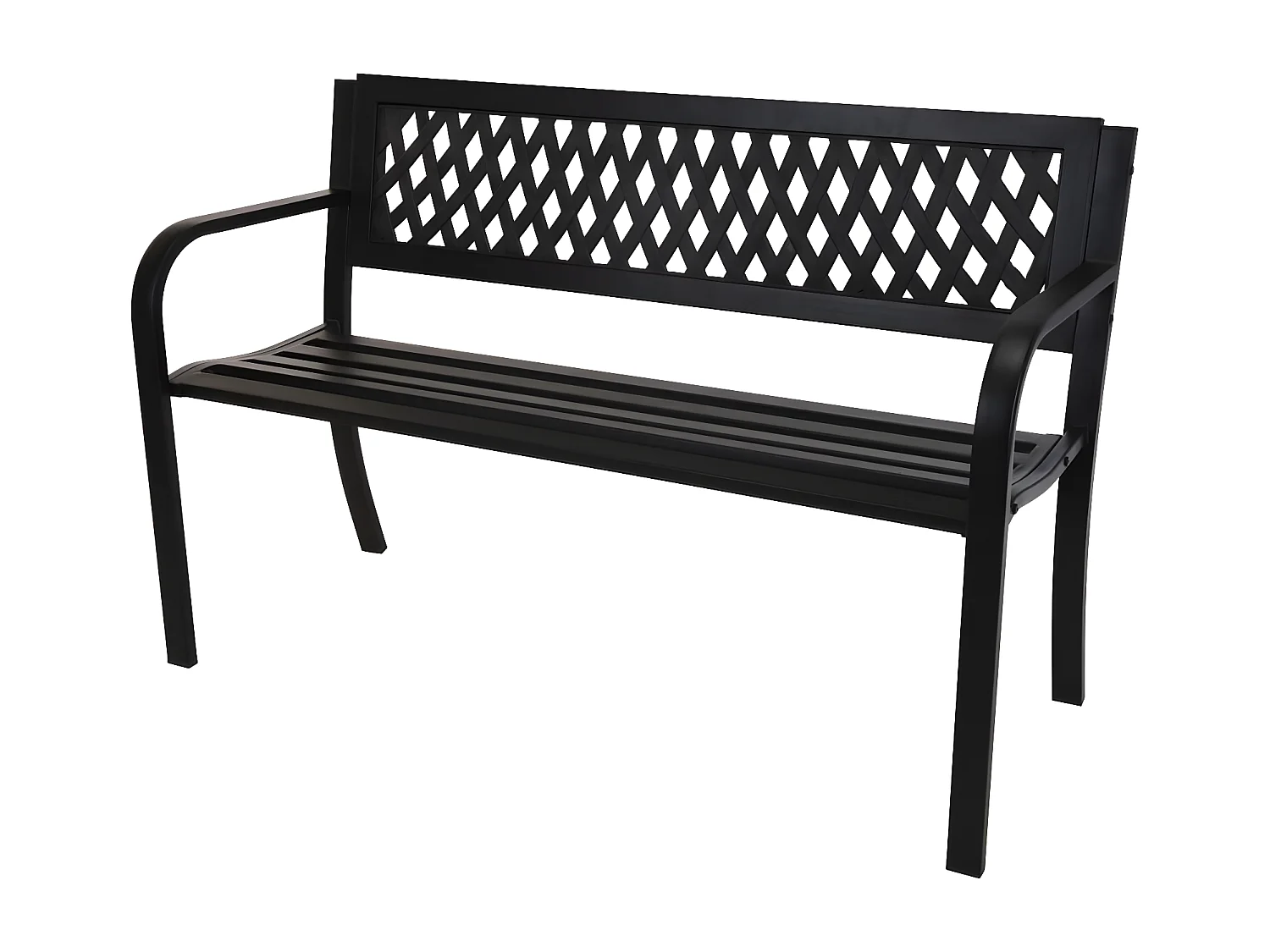 Banco de jardim 119x50x75 cm aço preto
