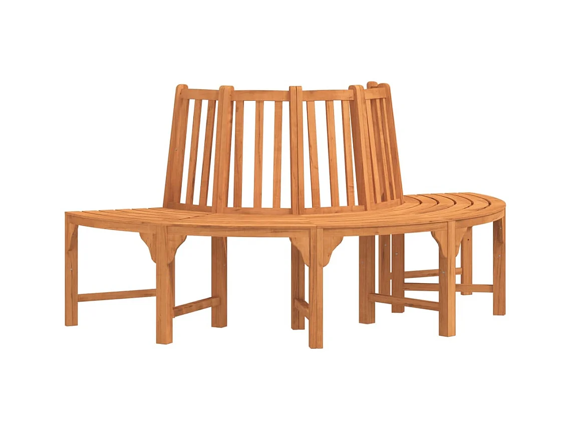 Banc demi-circulaire tour d'arbre Ø208cm bois massif eucalyptus