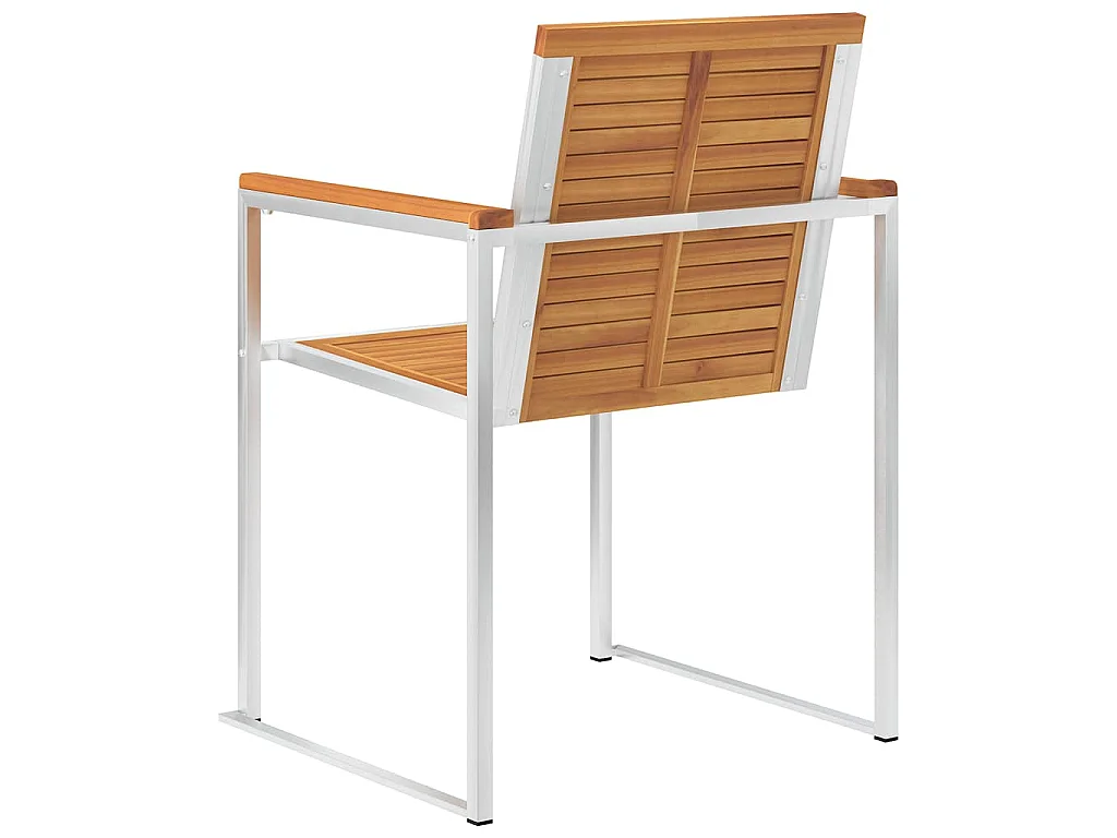 Chaises de jardin lot de 8 avec coussins Bois d'acacia solide