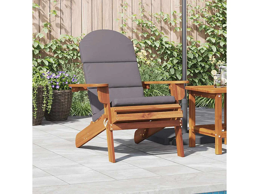 Sedia Adirondack da Giardino con Cuscini Legno Massello Acacia
