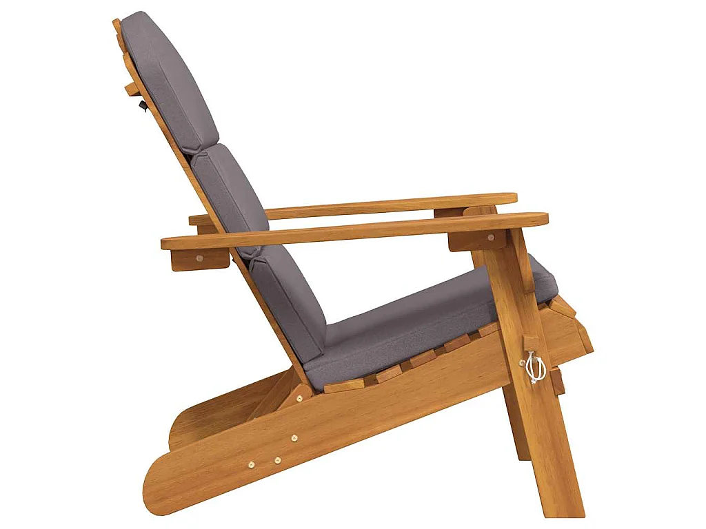Sedia Adirondack da Giardino con Cuscini Legno Massello Acacia