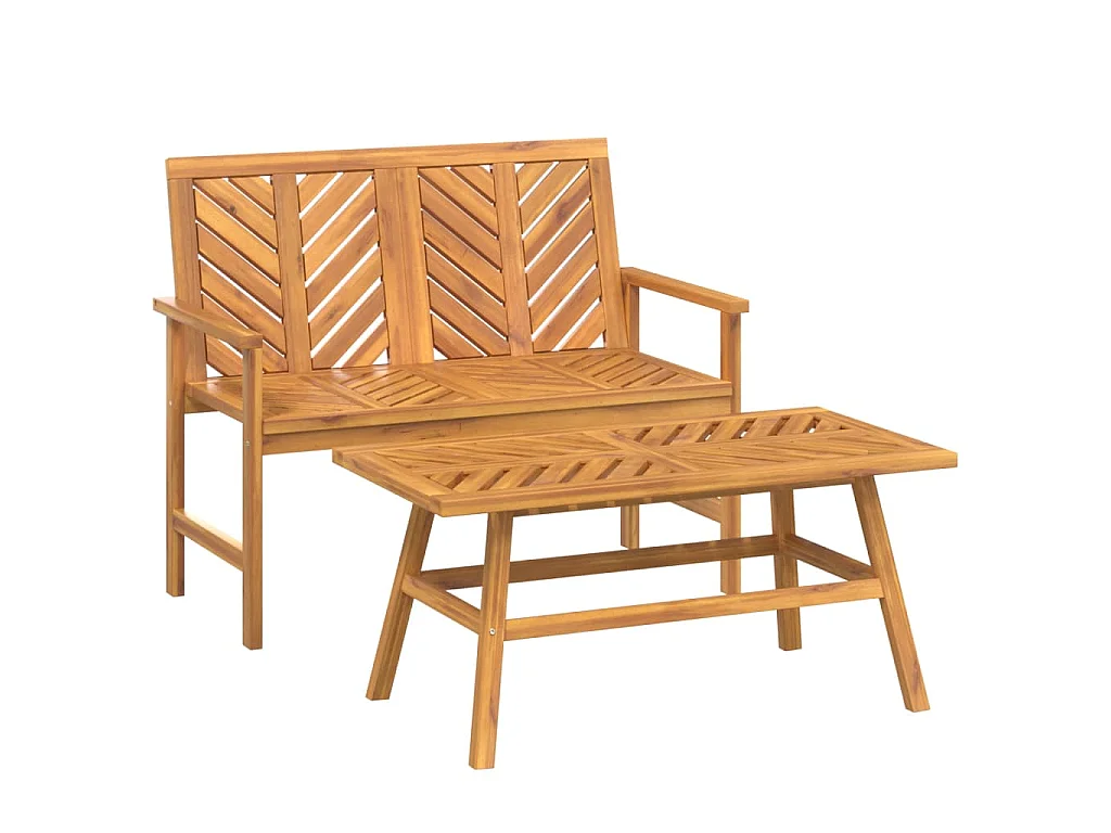 2-tlg. Garten-Lounge-Set Massivholz Akazie