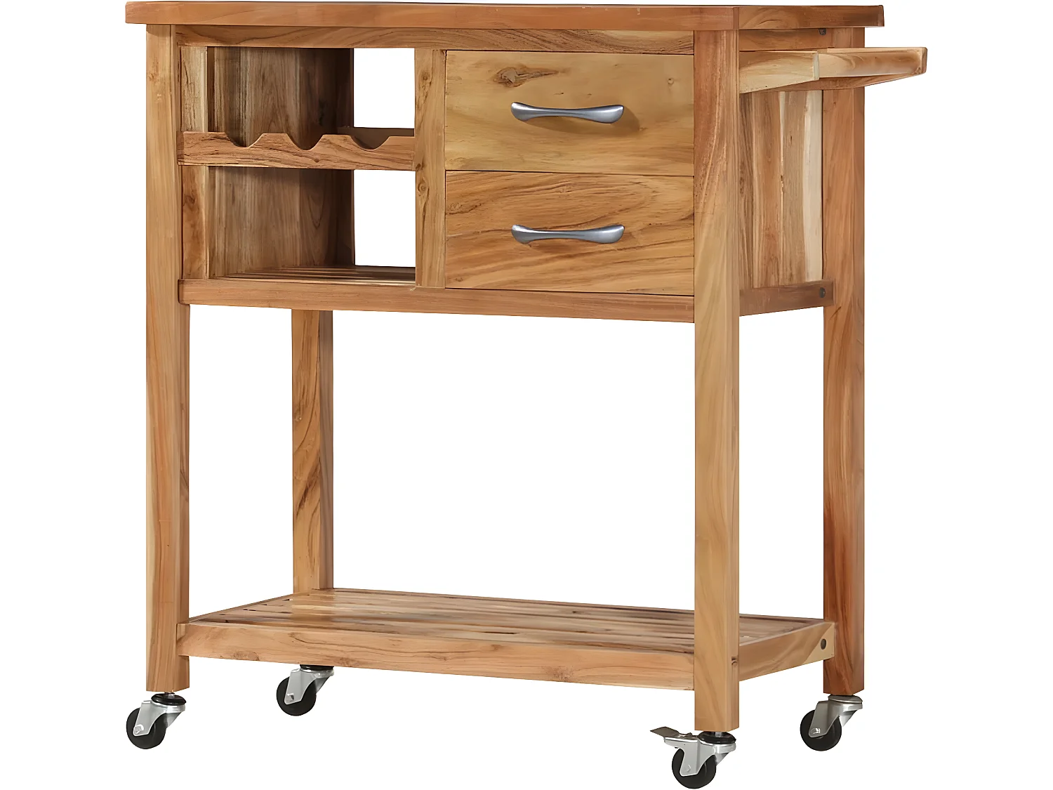 Chariot de cuisine 80x45x91 cm Bois d'acacia massif