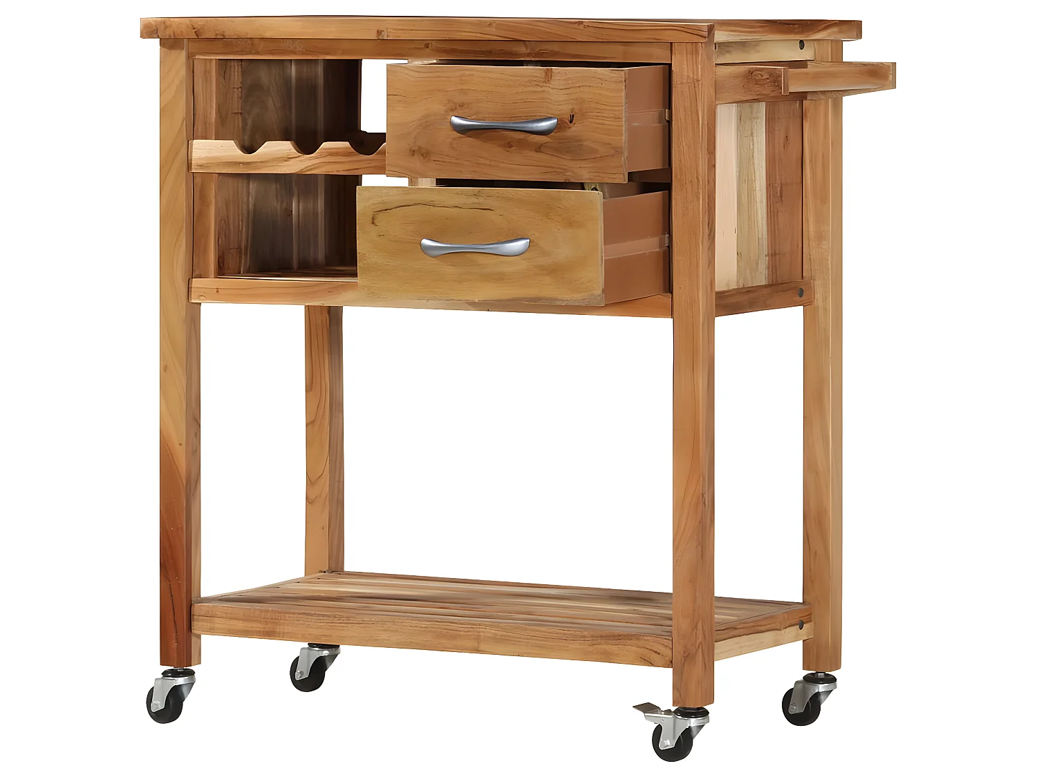 Chariot de cuisine 80x45x91 cm Bois d'acacia massif