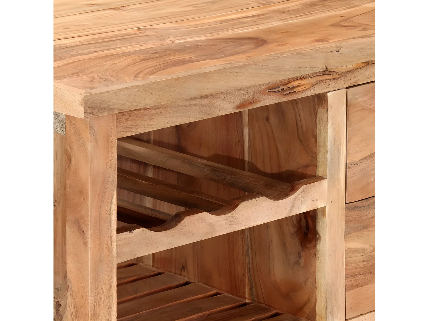 Chariot de cuisine 80x45x91 cm Bois d'acacia massif
