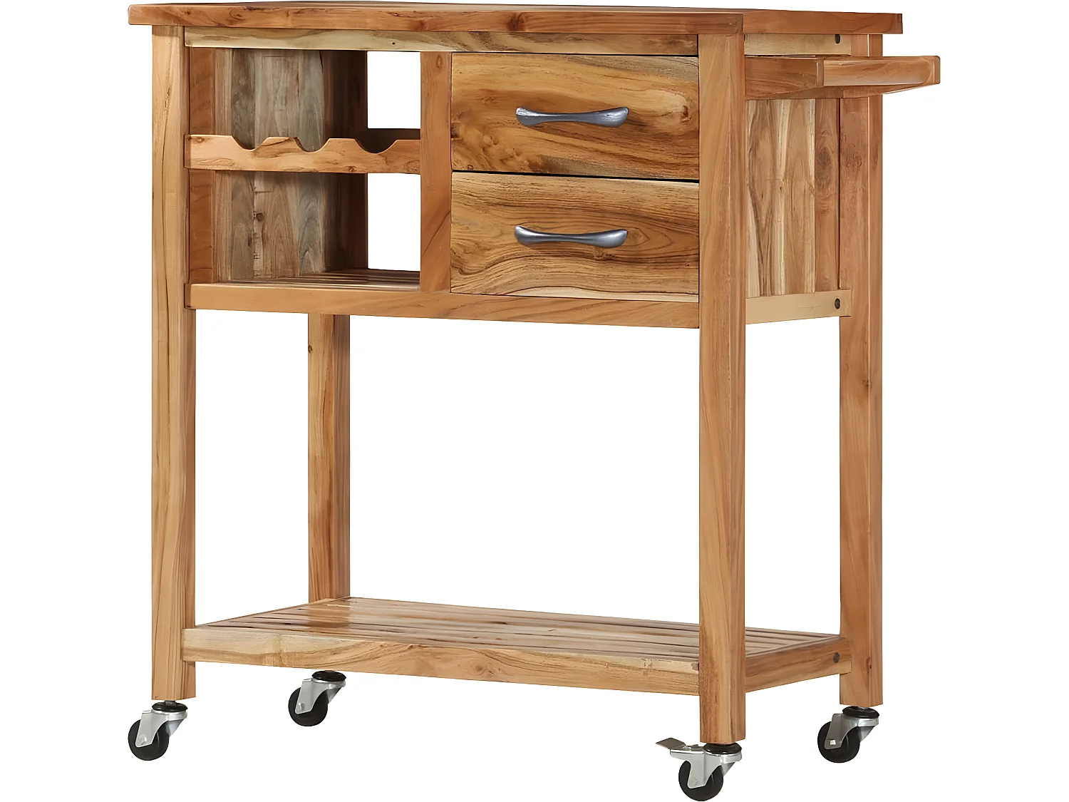 Chariot de cuisine 80x45x91 cm Bois d'acacia massif