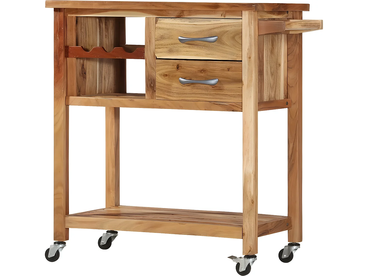 Chariot de cuisine 80x45x91 cm Bois d'acacia massif