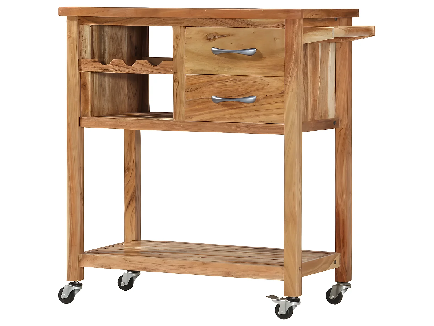 Chariot de cuisine 80x45x91 cm Bois d'acacia massif