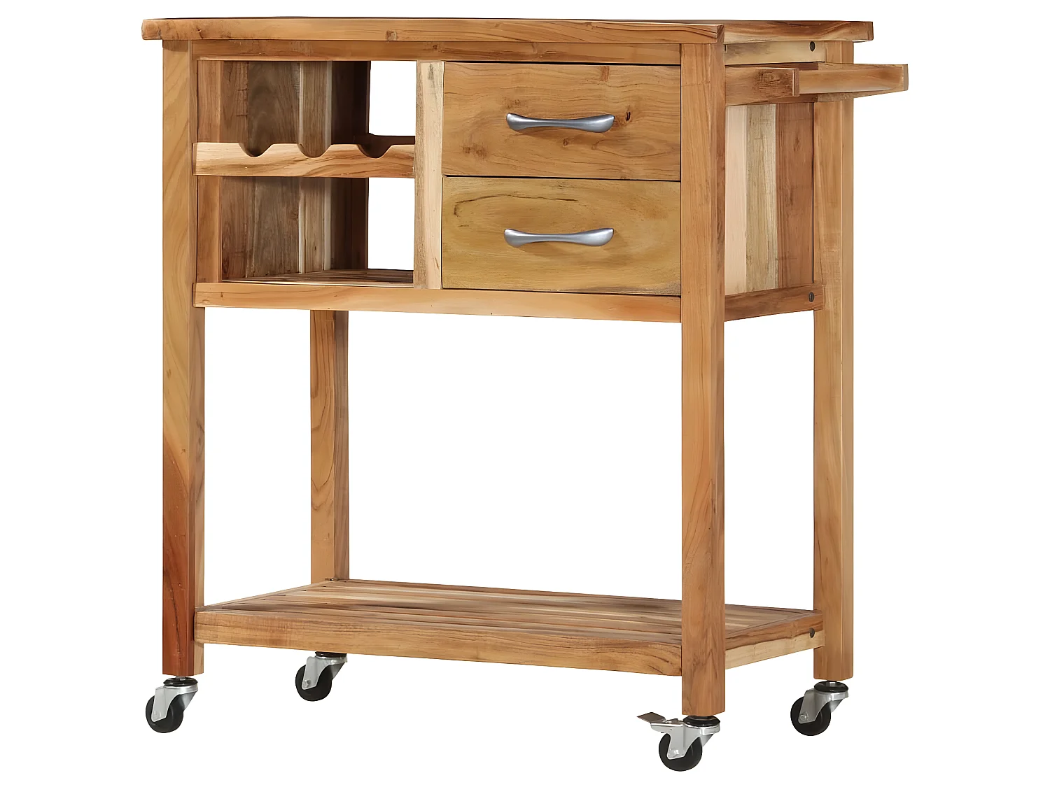 Chariot de cuisine 80x45x91 cm Bois d'acacia massif