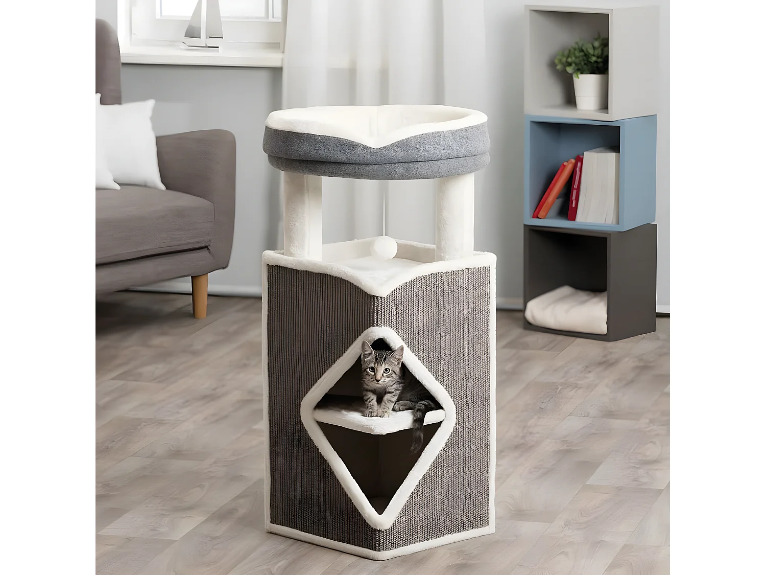 Tour pour chats Arma Gris bleu et blanc