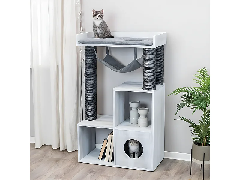 Kattenmeubel met een schap 72x38x110 cm grijs