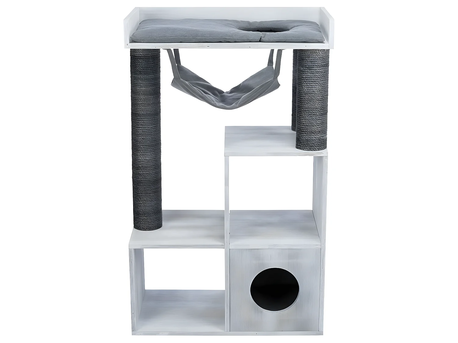 Kratzbaum mit Regalfunktion 72x38x110 cm Grau