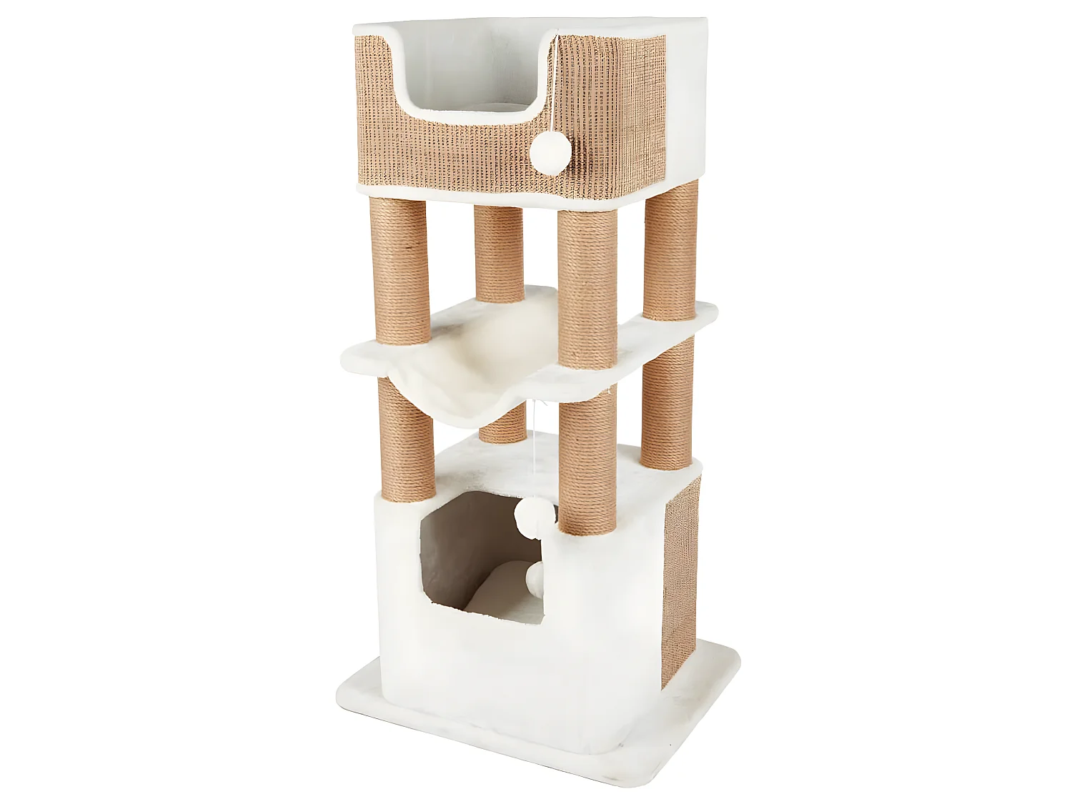 Kratzbaum Lucano XXL Weiß und Taupe