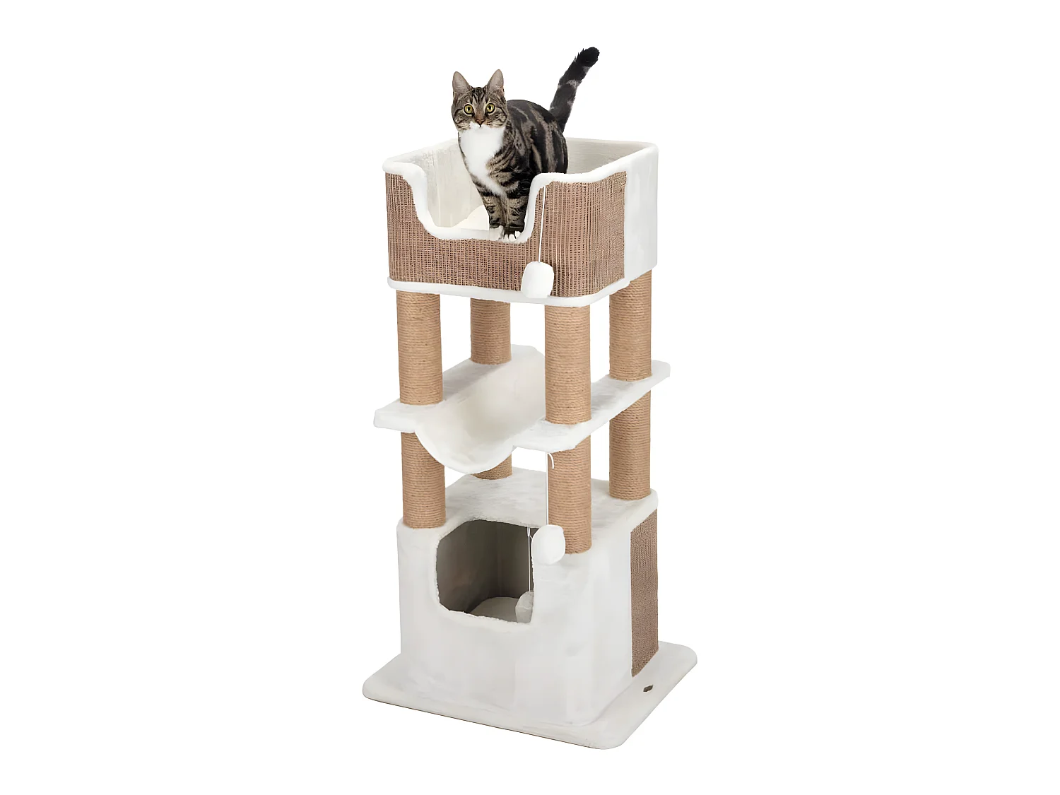 Griffoir pour chats Lucano XXL Blanc et taupe