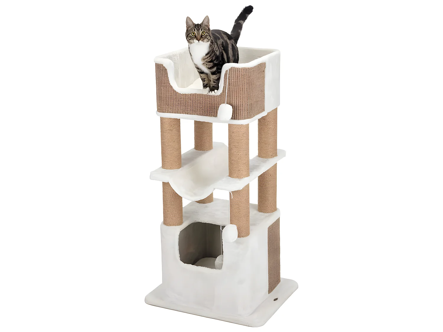 Griffoir pour chats Lucano XXL Blanc et taupe