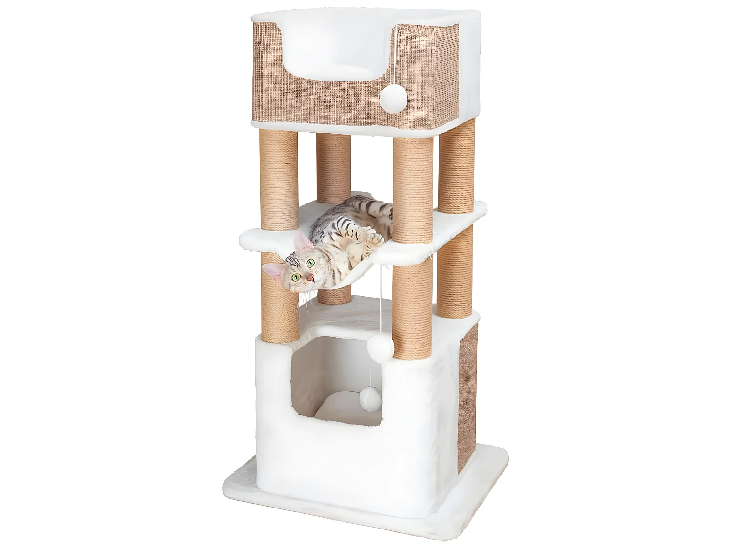 Griffoir pour chats Lucano XXL Blanc et taupe